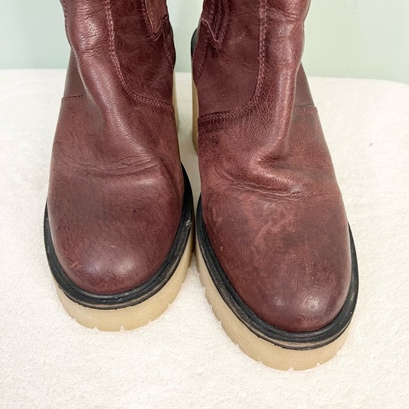 Free People Women's Cherry Chocolate Side Zip James Chelsea Ankle Boots Size 37 - Picture 6 of 10